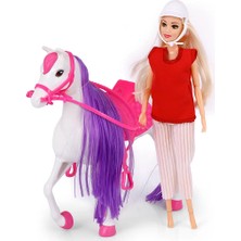 Senka Mey Ithalat® Jasmine Atlı Bebek Beyaz-Pembe