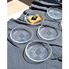 Qualitev 6\'lı Cam Kase Mini Kahvaltılık Çerezlik Meze Tabağı 12 cm Ikramlık- Majestik
