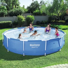 Bestway  Steel Pro Max™ Yer Üstü Prefabrik Havuz 3,66 cm x 76 cm Mavi DuraPlus™ Malzeme ile Dayanıklı ve Kolay Kurulum