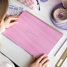 Starseven Paperora Süresiz Haftalık Spiralli Masaüstü Planlayıcı 24X34 cm - Desk Planner Pembe