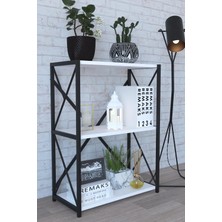 The Violett 3 Raflı Metal Kitaplık