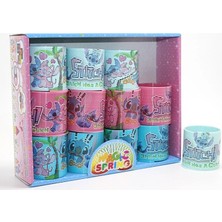 Senson Stitch Baskılı Magic Spring Stres Yayı - Standlı Pembe ve Mavi Renk 12'li Seti ALK3986
