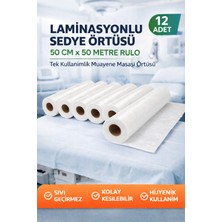 Bezos Laminasyonlu Sedye Örtüsü 50 cm x 50 Metre Rulo Tek Kullanımlık Muayene Masası Örtüsü 12 Adet