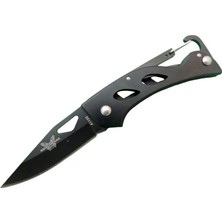 Senson A1103B Siyah Kamp Çakı 15 cm - Kancalı Metal Saplı