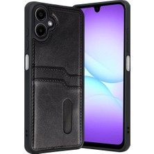 Mudanis Samsung Galaxy A07 4g Sara Kartvizitli Deri Kılıf - Siyah