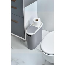 Bezos Gri Kapaklı Wc Kağıtlıklı Çöp Kovası & Ofis Çöp Kovası 10 Lt
