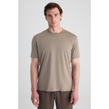 D'S Damat Ds Damat Regular Fit Vizon Düz T-Shirt