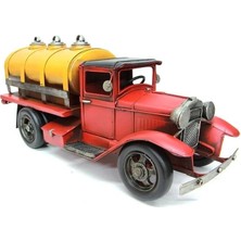 Yakalabazar Dekoratif Metal Tanker Kamyon Maketi – Nostaljik Retro Hediyelik Obje (35 Cm)