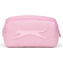 Slazenger Lisanslı Logolu Kalemlik - Pembe 2 Bölmeli Kalem Çantası
