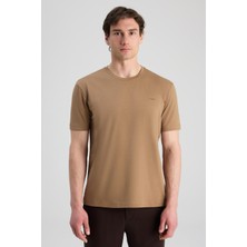 D'S Damat Twn Slim Fit Olıve Yeşili Düz T-Shirt