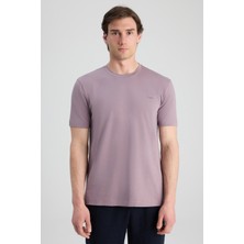 D'S Damat Twn Slim Fit Lila Düz T-Shirt
