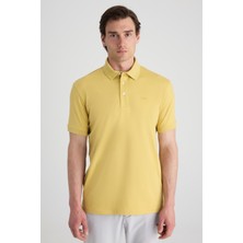 Twn Slim Fit Sarı Pike Dokulu T-Shirt