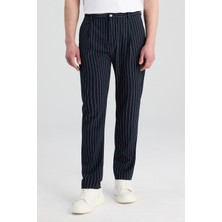 D'S Damat Ds Damat Relaxed Fit Lacivert Çizgili Jogger Pantolon