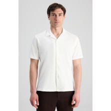 Twn Slim Fit Beyaz Armürlü Gömlek