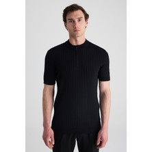 D'S Damat Ds Damat Regular Fit Siyah Düz Kazak