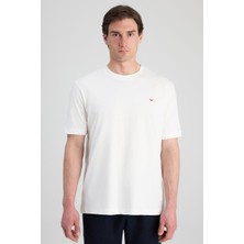 D'S Damat Ds Damat Regular Fit Ekru Düz T-Shirt