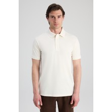 Twn Slim Fit Ekru Pike Dokulu T-Shirt