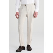 D'S Damat Ds Damat Bej Armürlü Kumaş Pantolon
