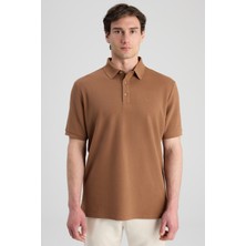 D'S Damat Ds Damat Regular Fit Karamel Pike Dokulu T-Shirt
