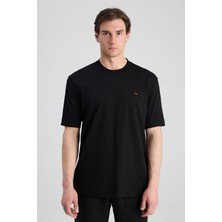 D'S Damat Ds Damat Regular Fit Siyah Düz T-Shirt