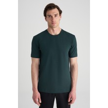 D'S Damat Twn Slim Fit Zümrüt Yeşili Düz T-Shirt