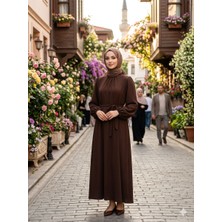 Zerogaprise Kadın Beli Kuşaklı Boydan Tesettür Elbise