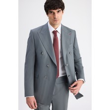 D'S Damat Regular Fit Erkek Takım Elbise Yeşil Renkli Çizgili Desenli Günlük Kullanım İçin