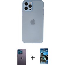 İlk El Grup Pilelistore™ iPhone 12 Pro Max Kılıf Atlas Minimal Prime - Siyah 34D Izgaralı Cam + Neon Fosforlu Kamera Lens - Mı