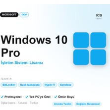 Microsoft Windows 10 Pro Oem Lisans Anahtarı · Orijinal · Ömür Boyu · Tek Pc'ye Özel · Faturalı · Anında E-Posta