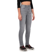 The Biker Jeans Lucy Grey Korumalı Motosiklet Kot Pantolonu Kadın