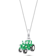 Silverize John Deere Traktör Gümüş Kolye ARB68