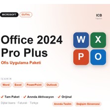 Microsoft Office 2024 Pro Plus Dijital Lisans Anahtarı · Orijinal · Anında Aktivasyon · Faturalı · Anında E-Posta