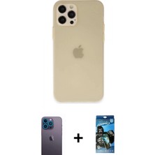 Pileli Store Pilelistore™ iPhone 12 Pro Max Kılıf Atlas Minimal Prime - Siyah 34D Izgaralı Cam + Neon Fosforlu Kamera Lens - Mı
