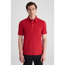 Twn Slim Fit Kırmızı Pike Dokulu T-Shirt