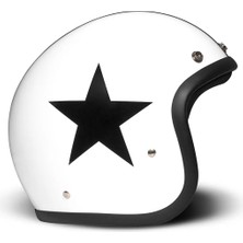 DMD Jet Retro Star White Açık Motosiklet Kaskı