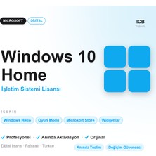 Microsoft Windows 10 Home Dijital Lisans Anahtarı · Orijinal · Anında Aktivasyon · Faturalı · Anında E-Posta