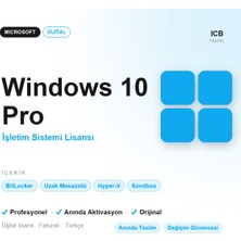 Microsoft Windows 10 Pro Dijital Lisans Anahtarı · Orijinal · Anında Aktivasyon · Faturalı · Anında E-Posta