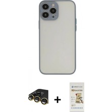 İlk El Grup Pilelistore™ iPhone 14 Pro Kılıf Ahenk Çizgi Serisi - Siyah Mat Seramik Nano Ekran Koruyucu + Raze Metal Kamera Lens - Gd