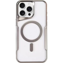 Aslanoğlu Store Newface Iphone 14 Pro Max Kılıf Boyi Magsafe Silikon Kapak - Gümüş