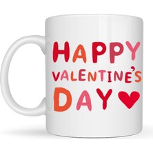 Bezos Happy Valentine’s Day Kupa – Model 4 Sevgililer Günü Hediyesi - Aşk Temalı Porselen Kupa - Sevgiliye Özel Tasarım