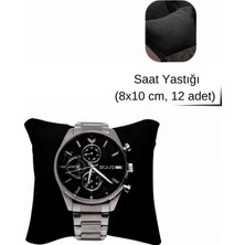 UltraMint Şık Siyah Süet Saat Yastığı 8X10 Cm, 12 Adet Set