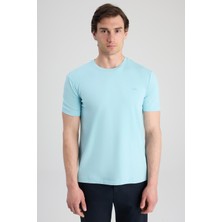 D'S Damat Twn Slim Fit Aqua Düz T-Shirt
