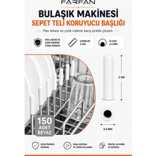FArfan 150 Adet Pas Önleyici Arçelik Beko Altus Bosch Profilo Siemens Sepet Koruma Plastik Kapakları - Çizilmeleri Önler Beyaz