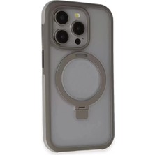 Derin Stok Iphone 15 Zorda Airbag Magsafe Standlı Kapak - Titan Gri