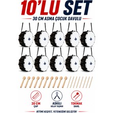 Yankı Cd-30 Asma Çocuk Davulu 30 cm 10'lu Set Tokmak ve Baget Dahil Okul Etkinlik ve Ritim Davulu