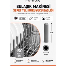 FArfan 150 Adet Arçelik Beko Altus Bosch Profilo Siemens Sepet Koruma Plastik Kapakları Pası ve Çizilmeleri Önler Gri