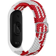 Marsilyan™- Xiaomi Mi Band 6  Kordon (Saat Değildir) - Beyaz-Kırmızı