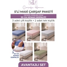 Days In Colours 5 Adet Pamuklu Ranforce Lastikli Çarşaf - Maxı Paket (3 Adet 160X200 + 2 Adet 100X200)