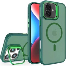 Derin Stok Iphone 16 Flet Lens Magsafe Kapak - Koyu Yeşil