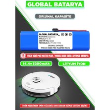 Global Batarya Ttec Robi Pro Master Plus 2RS04 Uyumlu Robot Süpürge Bataryası 14.4V 5200MAH Li-Ion Pil (Orijinal Kapasite)
